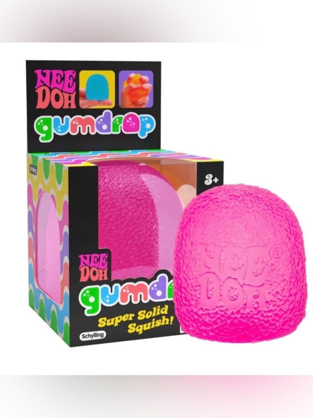 NeeDoh Gumdrop Super Solid Squish - Pink